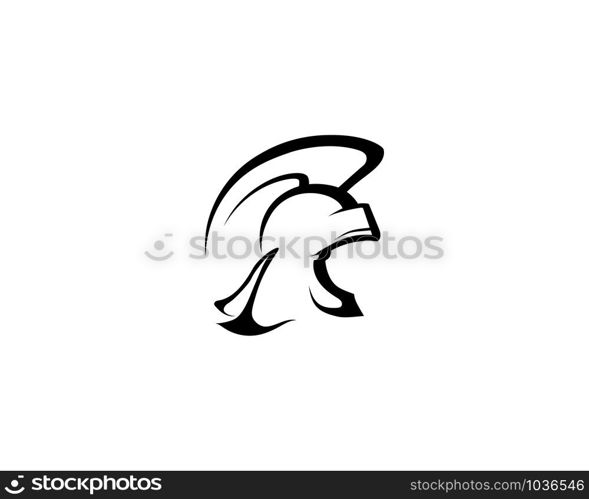 spartan logo and vector design helmet and head