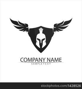 spartan logo and vector design helmet and head