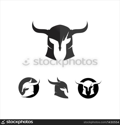 spartan logo and vector design helmet and head