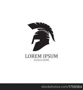spartan logo black Gladiator and vector design helmet and head