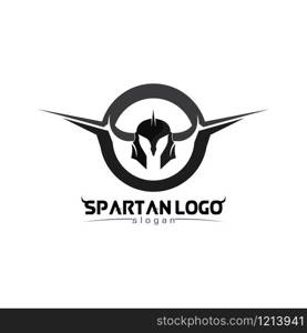 spartan logo black Glaiator and vector design helmet and head