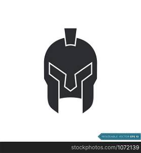 Spartan Warrior Helmet Icon Vector Template Flat Design Illustration Design