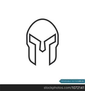 Spartan Warrior Helmet Icon Vector Template Flat Design Illustration Design