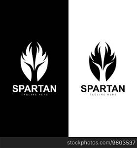 Spartan Warrior Logo Simple Illustration Silhouette Vector Design