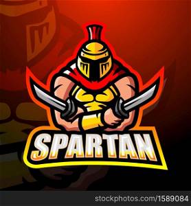 Spartan warrior mascot esport logo design
