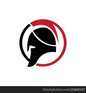 Spartan warrior symbol helmet, coat of arms. Spartan helmet logo, spartan helmet vector illustration, Spartan Greek gladiator helmet flat armor vector icon