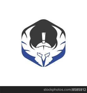 Spartan warrior with wings vector logo design. Warrior knight logo concept design. 