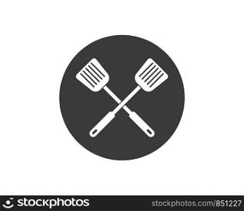 spatula logo icon of cooking and kithen vector illustration
