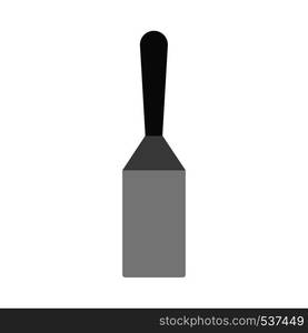 Spatula symbol top view vector icon. Handle flat steel professional utensil pictogram isolated white. Metal rubber tool