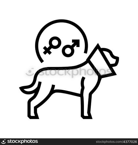 spaying and neutering pet line icon vector. spaying and neutering pet sign. isolated contour symbol black illustration. spaying and neutering pet line icon vector illustration