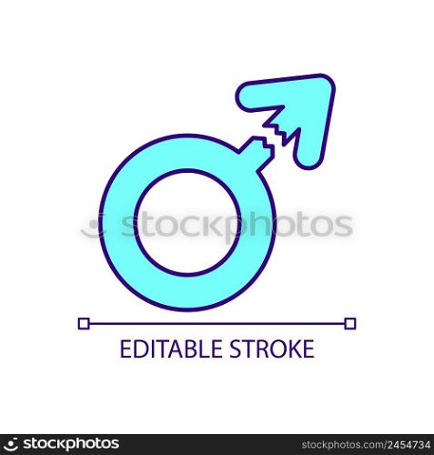 Spaying and neutering pet RGB color icon. Male domestic animal castration. Ovaries and uterus removing. Isolated vector illustration. Simple filled line drawing. Editable stroke. Arial font used. Spaying and neutering pet RGB color icon