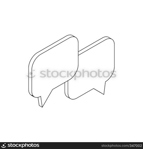 Speach bubles icon in isometric 3d style on a white background. Speach bubles icon, isometric 3d style