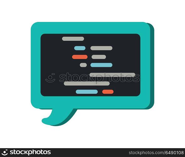 Speak cloud with abstract text vector. Internet communication. Comment, dialog, discussion flat icon. Online conversation illustrating. For internet forums, feedback services. Isolated on white . Speak Cloud Vector Concept in Flat Design. Speak Cloud Vector Concept in Flat Design