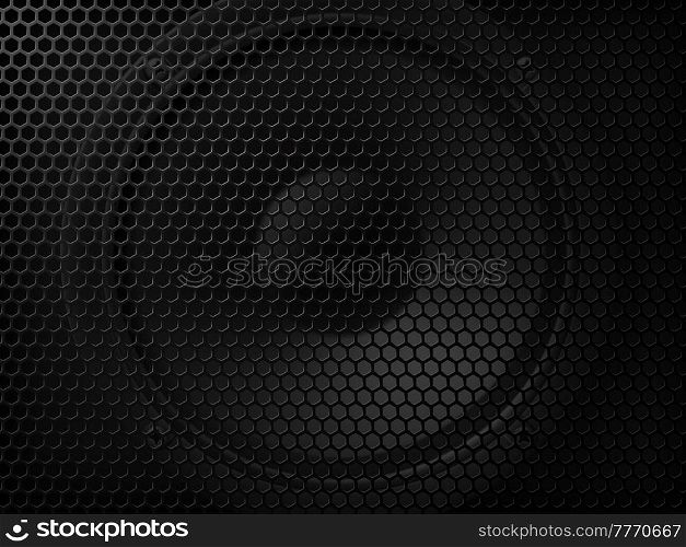 Speaker background of metal mesh, loudspeaker cover grid with vector realistic steel pattern. Sound music round loudspeaker or boombox player and audio dynamic cover grate mesh with holes. Speaker background metal mesh, loudspeaker cover