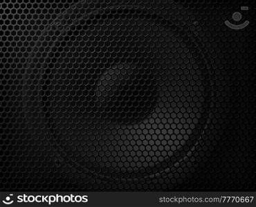 Speaker background of metal mesh, loudspeaker cover grid with vector realistic steel pattern. Sound music round loudspeaker or boombox player and audio dynamic cover grate mesh with holes. Speaker background metal mesh, loudspeaker cover