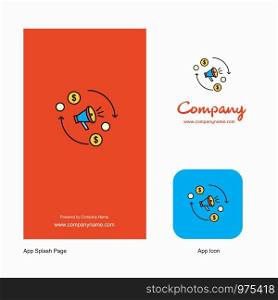 Speaker Company Logo App Icon and Splash Page Design. Creative Business App Design Elements