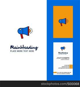 Speaker Creative Logo and business card. vertical Design Vector
