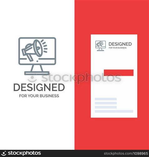 Speaker, High Volume, Loudspeaker, Speaker, Voice Grey Logo Design and Business Card Template