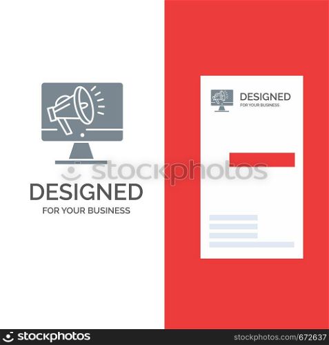 Speaker, High Volume, Loudspeaker, Speaker, Voice Grey Logo Design and Business Card Template