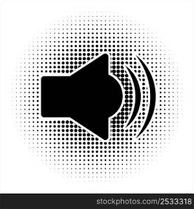 Speaker Icon, Electroacoustic Transducer; Music Output Device, Electrical Audio Signal To Sound Convertor Vector Art Illustration