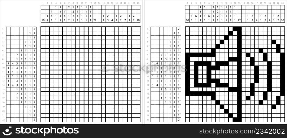 Speaker Icon Nonogram Pixel Art, Electroacoustic Transducer Device Vector Art Illustration, Logic Puzzle Game Griddlers, Pic-A-Pix, Picture Paint By Numbers, Picross