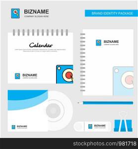 Speaker Logo, Calendar Template, CD Cover, Diary and USB Brand Stationary Package Design Vector Template