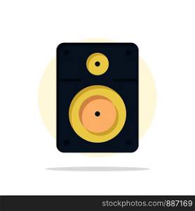 Speaker, Loud, Music, Education Abstract Circle Background Flat color Icon