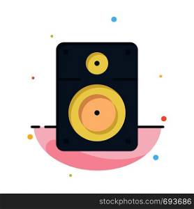 Speaker, Loud, Music, Education Abstract Flat Color Icon Template