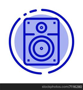 Speaker, Loud, Music, Education Blue Dotted Line Line Icon