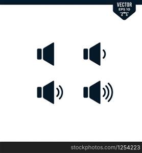 Speaker preferences icon collection in glyph style, solid color vector