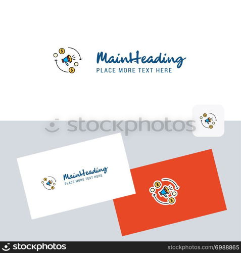 Speaker vector logotype with business card template. Elegant corporate identity. - Vector