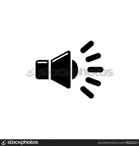 Speaker Volume, Music Noise, Audio Voice. Flat Vector Icon illustration. Simple black symbol on white background. Speaker Volume, Music Noise, Audio sign design template for web and mobile UI element. Speaker Volume Flat Vector Icon
