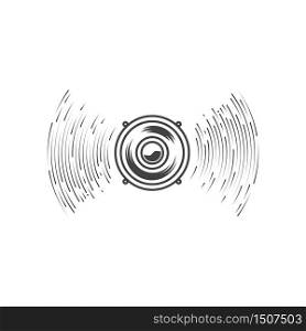 Speaker waves vector illustration design template