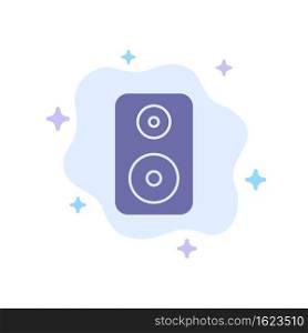 Speaker, Woofer, Laud Blue Icon on Abstract Cloud Background