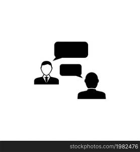 Speaking People, Talking Chat. Flat Vector Icon illustration. Simple black symbol on white background. Speaking People, Talking Chat sign design template for web and mobile UI element. Speaking People, Talking Chat Flat Vector Icon
