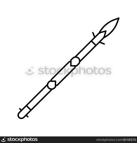spear weapon line icon vector. spear weapon sign. isolated contour symbol black illustration. spear weapon line icon vector illustration