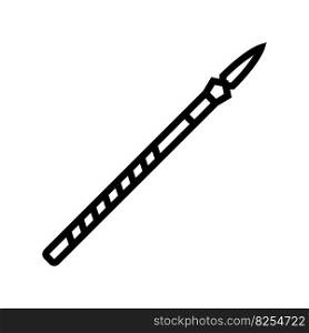 spear weapon military line icon vector. spear weapon military sign. isolated contour symbol black illustration. spear weapon military line icon vector illustration