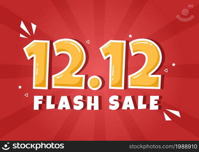 Special 12.12 Shopping Day with Super Sale Discount Poster or Banner Vector Illustration For Marketing Business Promotion Last Month of the Year