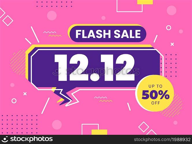 Special 12.12 Shopping Day with Super Sale Discount Poster or Banner Vector Illustration For Marketing Business Promotion Last Month of the Year