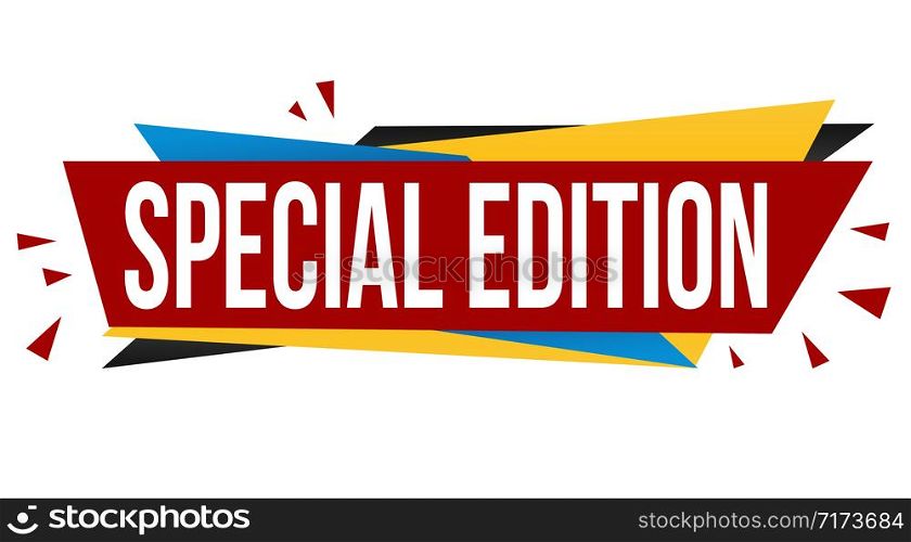 Special edition banner design on white background, vector illustration