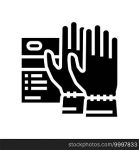 special gloves spa salon accessory glyph icon vector. special gloves spa salon accessory sign. isolated contour symbol black illustration. special gloves spa salon accessory glyph icon vector illustration