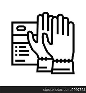 special gloves spa salon accessory line icon vector. special gloves spa salon accessory sign. isolated contour symbol black illustration. special gloves spa salon accessory line icon vector illustration