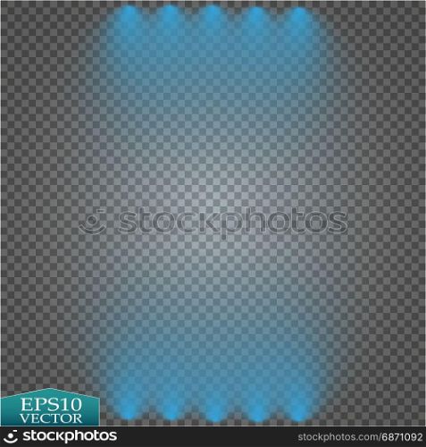 Special light effects. Realistic vector bright projectors for scene lighting isolated on plaid backdrop. Colorful stage lights background. Background show carnival.Vector. Special light effects. Realistic vector bright projectors for scene lighting isolated on plaid backdrop. Colorful stage lights background. Background show carnival.Vector eps10.
