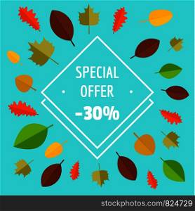 Special offer autumn sale limited background. Flat illustration of special offer autumn sale limited vector background for web design. Special offer autumn sale limited background, flat style
