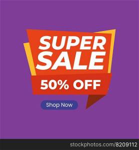 Special offer banner, hot sale, big sale, super sale, sale banner. Vector illustration