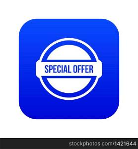 Special offer circle icon digital blue for any design isolated on white vector illustration. Special offer circle icon digital blue
