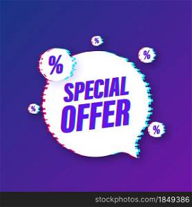 Special Offer grunge style red colored. Discount glitch label. Vector stock illustration. Special Offer grunge style red colored. Discount glitch label. Vector stock illustration.