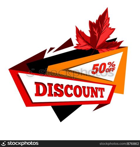 Special offer off banner. Super mega autumn or fall sale, discount, best offer. Symbol of promotion and advertising. Sticker for business. Flat design Vector illustration isolated on white background.. Special offer off banner. Super mega sale, discount, best offer.