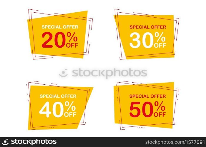 special offer off signs concept,isolated on white background,vector illustration. special offer off signs concept