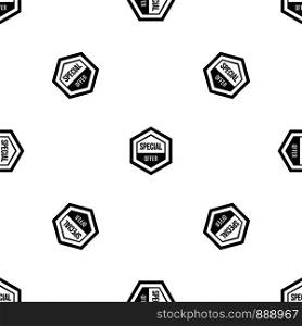 Special offer pentagon pattern repeat seamless in black color for any design. Vector geometric illustration. Special offer pentagon pattern seamless black